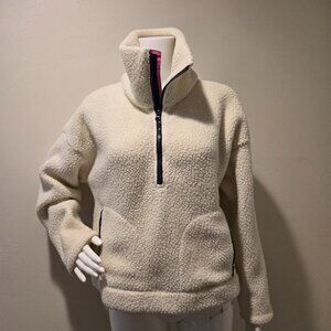 J Crew Half Zip Sweatshirt Polartec Fleece Ivory M